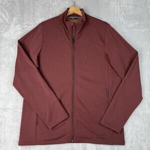 Rohan Merino Wool Blend Full Zip Jacket Burgundy Outdoor Travel Men Sz L Preppy